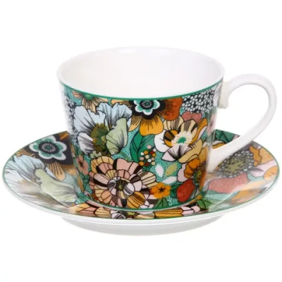 Чайная пара «Цветочная радуга» (кружка 230мл, блюдце)