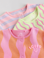 Комбинезон / Cлип для малышей Next E18-338, 3 шт., Розовый, Оранжевый, Светло-желтый