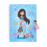 Блокнот детский Basir на замке, формат А6, серия "Девочка", переплет 7БЦ, 15*11 см, 48 листов, ассорти