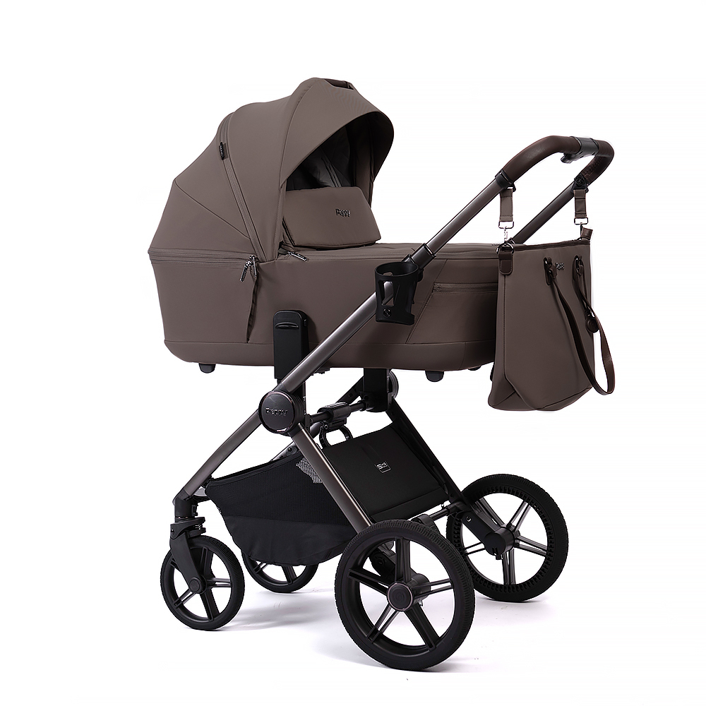 Коляска 2 в 1 Peppy Monaco thermo Mocca (кофе), рама серо-коричневая