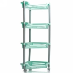 Этажерка угловая 4-х секциионная на колесиках, цвет микс, 82*38*30см