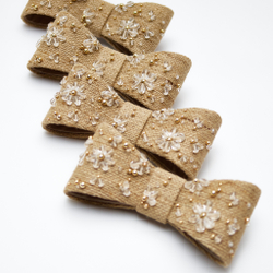 Бант-бабочка S с прозрачными ромашками