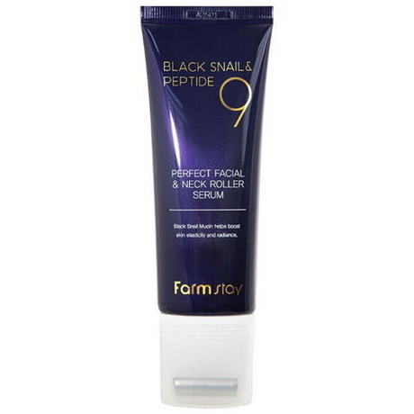 Омолаживающая сыворотка-роллер для лица и шеи FarmStay Black Snail & Peptide 9 Perfect Facial & Neck Roller Serum, 100мл
