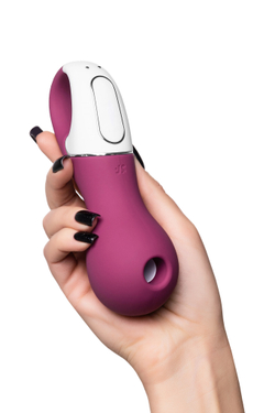 Вакуум-волновой стимулятор клитора с вибрацией Satisfyer Lucky Libra, силикон, бордовый, 15,7 см