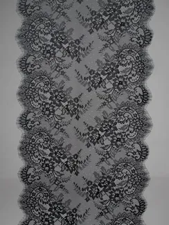 07-01 Кружево реснички (шантильи) широкое, 45 см, черный 170