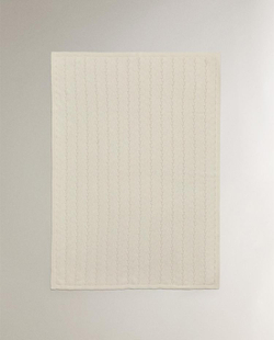 ZARA HOME ДЕТСКИЙ ПЛЕД ИЗ КАШЕМИРА, ЭКРЮ