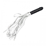 Плеть кожаная "Ракета" с рукоятью в форме фаллоса (Цвет: черный с белым)