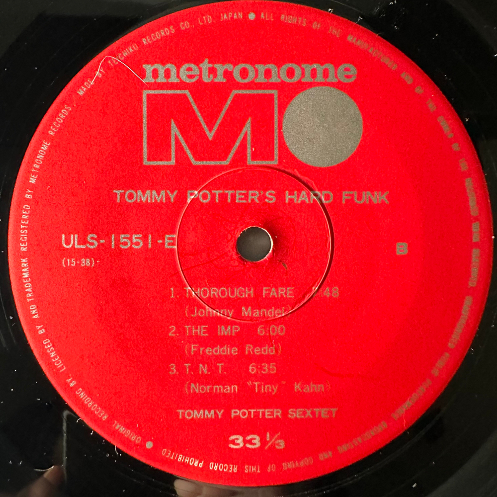 Tommy Potter ‎– Tommy Potter's Hard Funk (Япония)