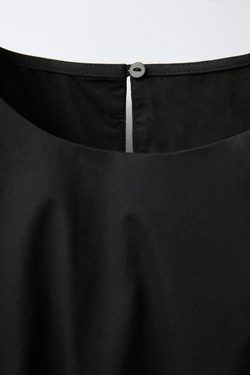 ZARA ПЛАТЬЕ НА БРЕТЕЛЯХ С ВОЛАНАМИ, ЧЕРНЫЙ/ЭКРЮ