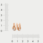 Серьги женские с фианитами из красного золота 585 пробы (арт. С-7093)