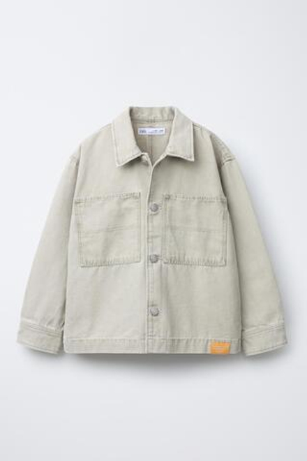 ZARA ХОЛЩОВАЯ КУРТКА-РУБАШКА, ПЕСОЧНЫЙ