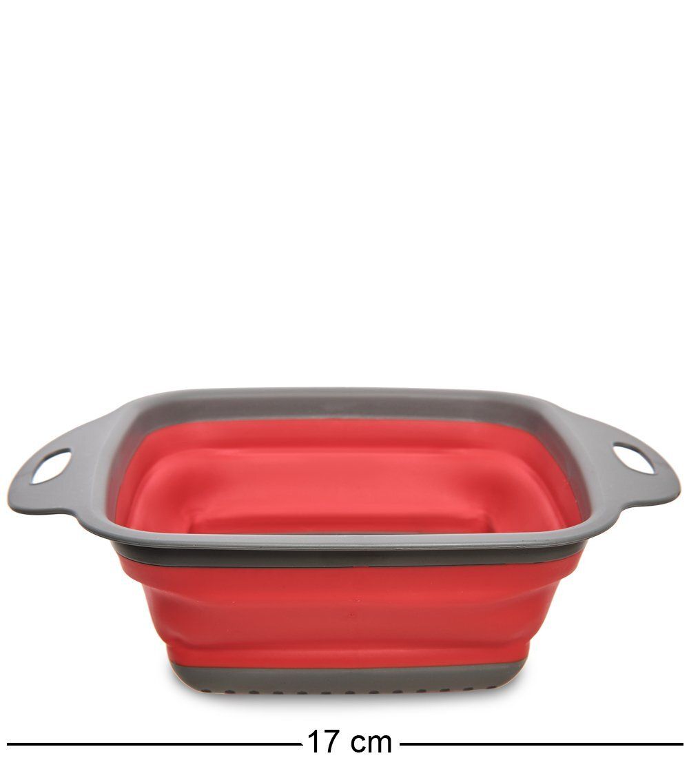 ЯЛ-06-25/1 Дуршлаг складной квадратный малый красный