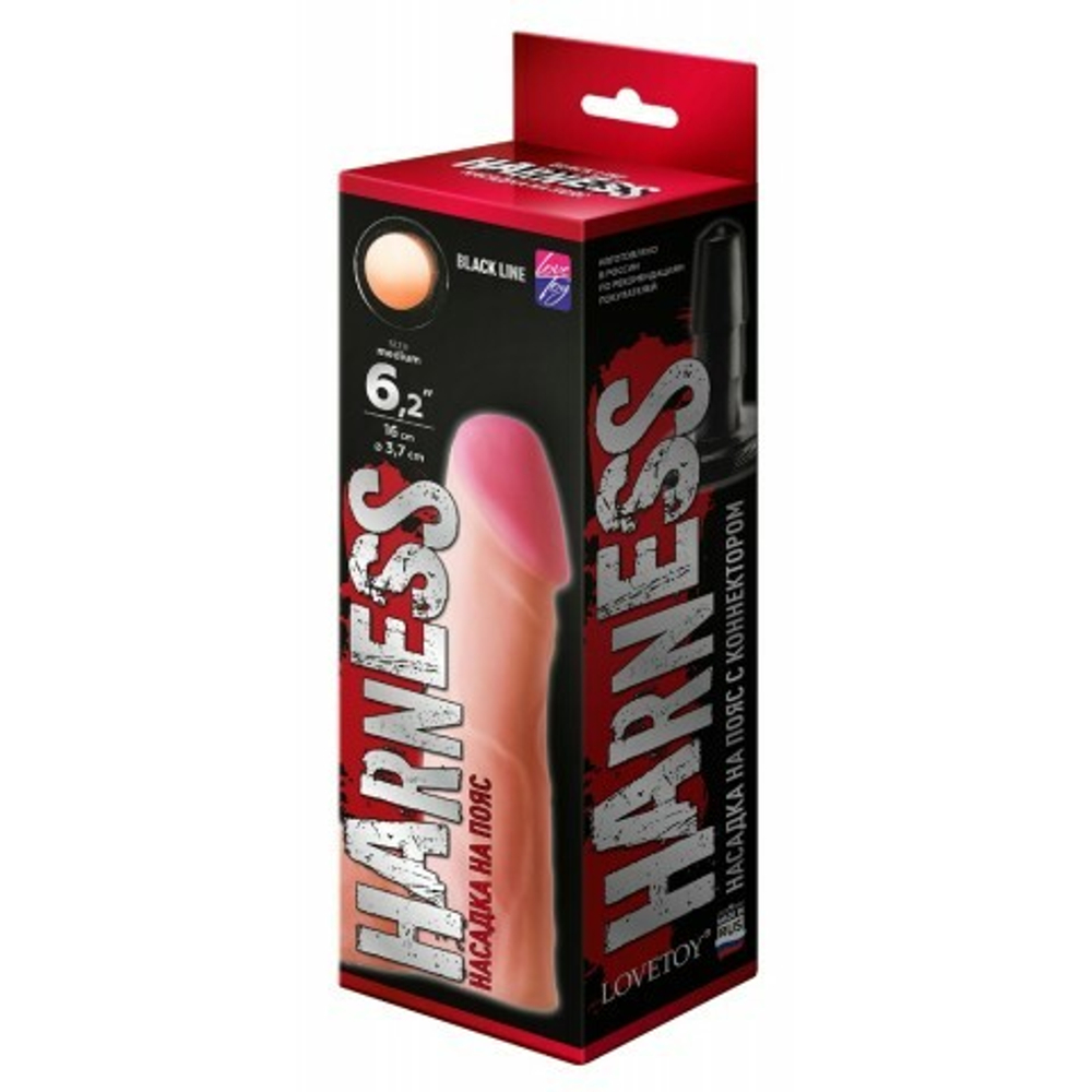 Насадка для страпона HARNESS с коннектером BLACK LINE (160*37)