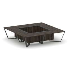 Steel Meet Стол переговорный квадратный KMK-PR.B.SP-16K Дуб Мали/Графит Глянец/Металл Антрацит 3200*