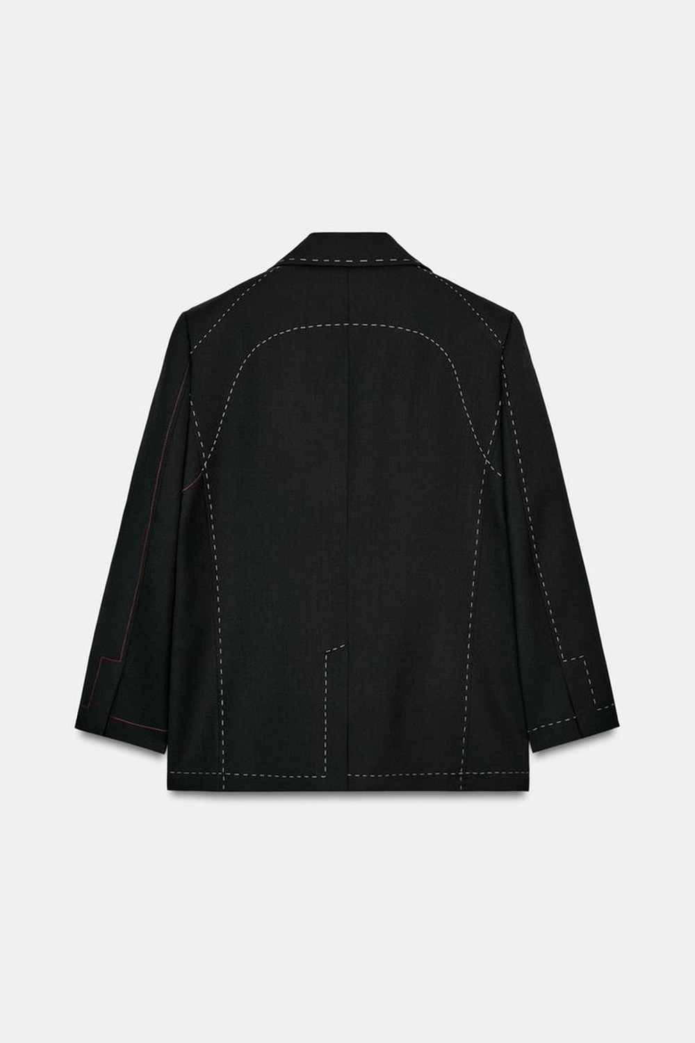 ZARA БЛЕЙЗЕР С КОНТРАСТНОЙ ОТСТРОЧКОЙ — LIMITED EDITION, ZW COLLECTION, ЧЕРНЫЙ