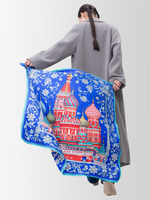 Платок «Собор Василия Блаженного» 100% шелк