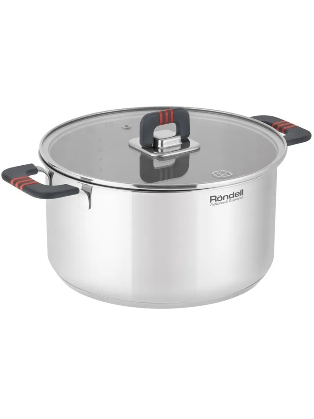 Кастрюля RONDELL RDS-1638 Stripes с крышкой 24 см, 5,2 л стальной