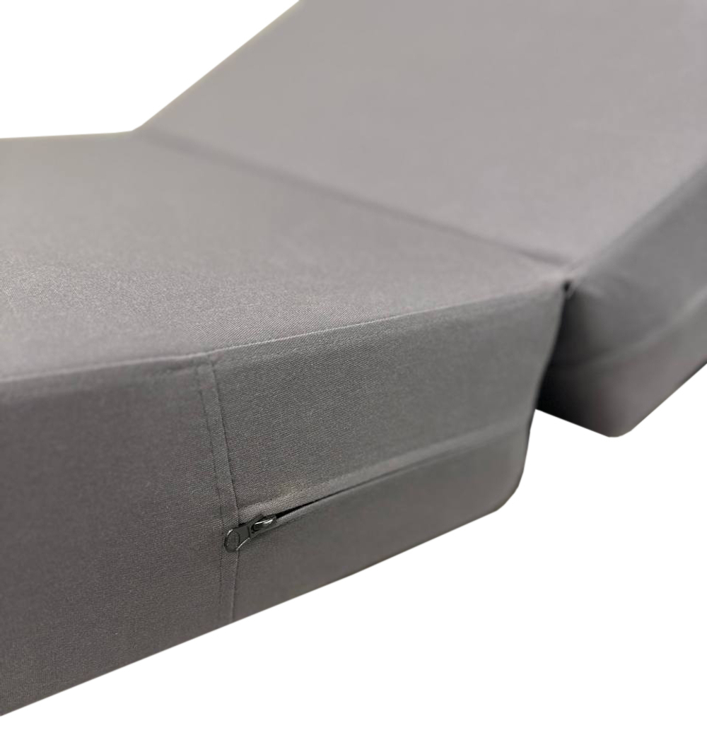 Шезлонг-лежак плетеный с матрасом ReeHouse Mantera, бежевый люкс, серый