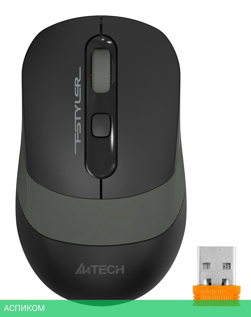 Мышь A4 Fstyler FG10S черный/серый