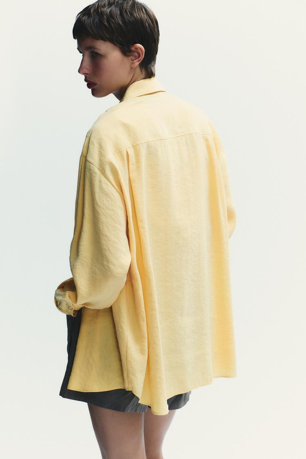 ZARA РУБАШКА OVERSIZE, ГОРЧИЧНЫЙ