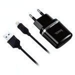 Зарядное устройство HOCO C12 2.4A 2USB + кабель microUSB Black