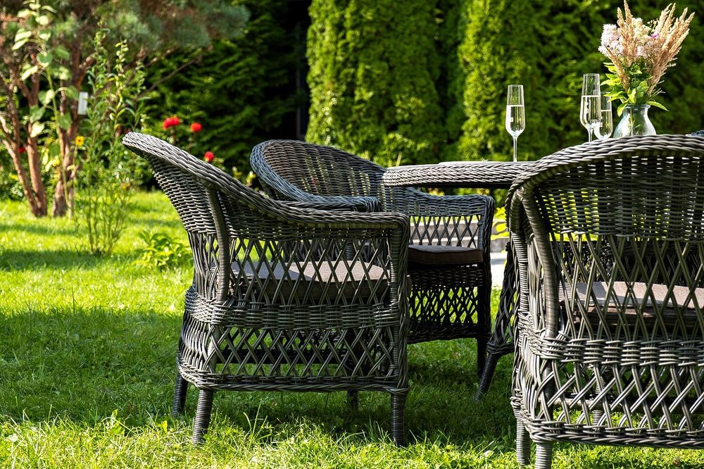 "Эспрессо–150 S" обеденная группа плетеная, цвет графит