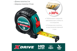 KRAFTOOL  X-Drive 3м х 19мм, Рулетка (34122-03-19)