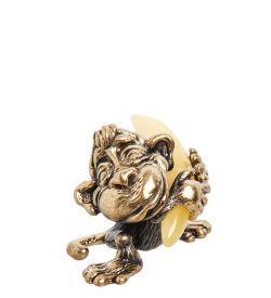 Народные промыслы AM-1143 Фигурка «Обезьяна Манки с бананом» (латунь, янтарь)