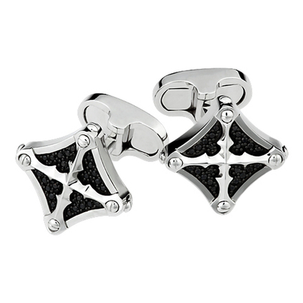 Запонки с бриллиантом  из белого золота JA-N-Н620190Ч