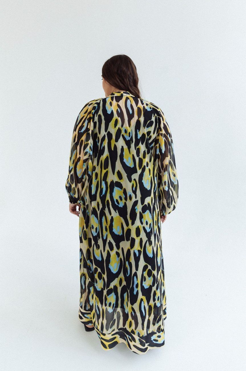 Платье-кимоно, леопардовый принт