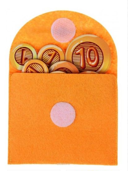 Кошелек развивающий с монетами Котик