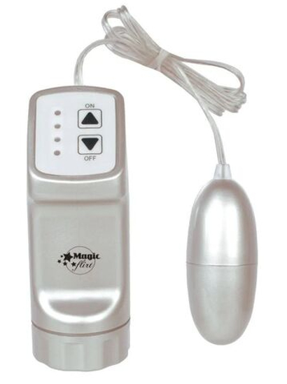 Виброяйцо Tonga 6 см серебристое с проводным пультом