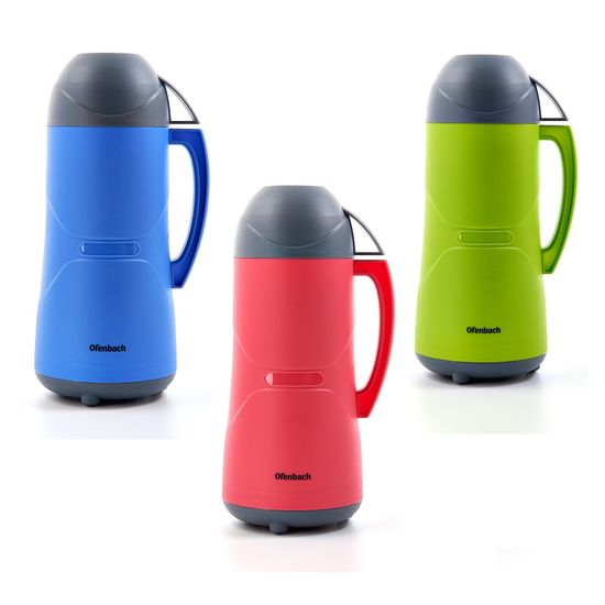 Термос 1000 мл. пластиковый со стеклянной колбой Ofenbach NB 101321