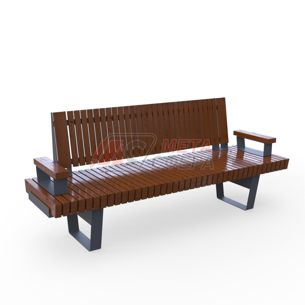 Скамейка Rail Road 02 с подлокотниками