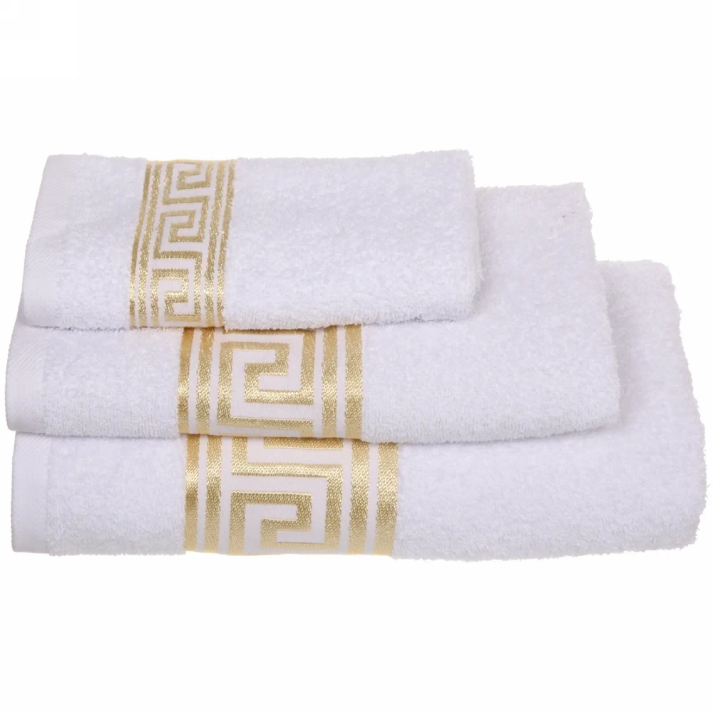 Полотенце махровое 50*90см «Greece» цвет белый 01000 плотность 450гр/м2