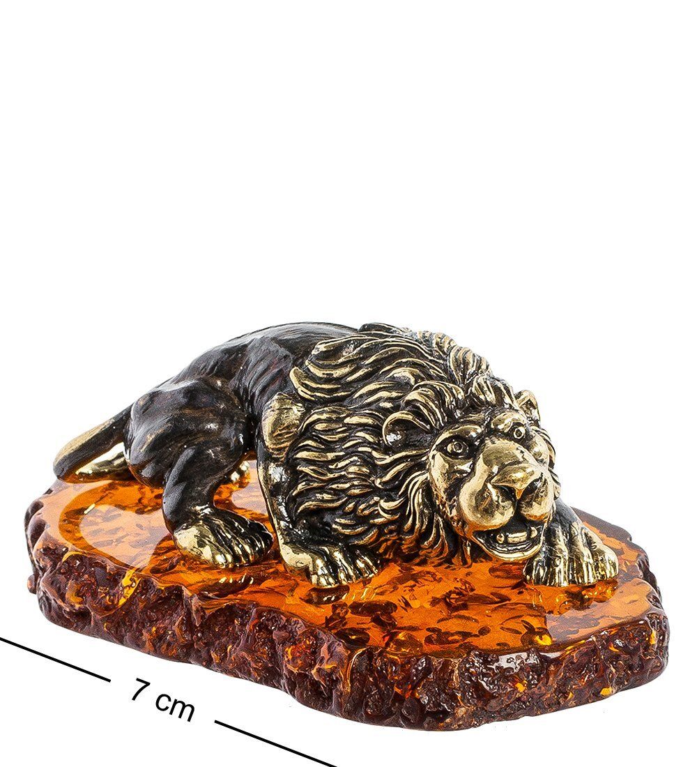 Народные промыслы AM-1080 Фигурка «Лев Муфаса» (латунь, янтарь)