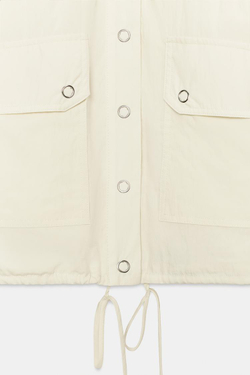 ZARA КУРТКА ИЗ НЕЙЛОНА С КАРМАНАМИ,БЕЖЕВЫЙ