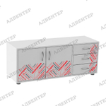 Тумба-пенал горизонтальная с 3 ящиками