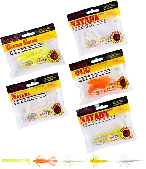 Виброхвосты съедобные LJ Pro Series 02 SET, 5упак. набор