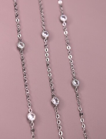 Цепь 2 мм фианиты 4 мм