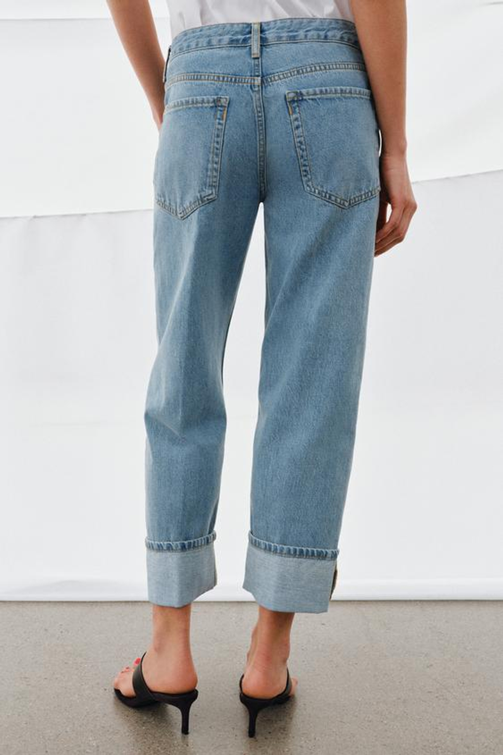 ZARA ДЖИНСЫ ПРЯМОГО КРОЯ С НИЗКОЙ ПОСАДКОЙ — ZW COLLECTION, СИНИЙ