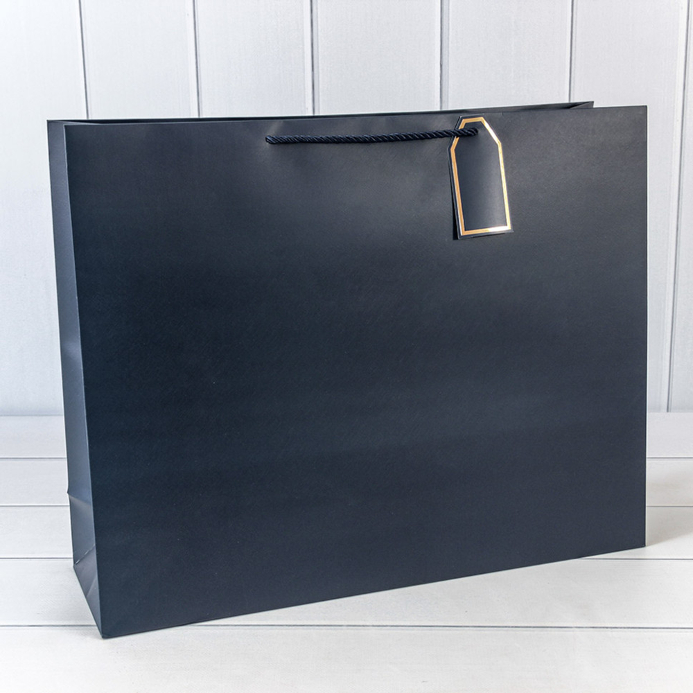 Пакет подарочный 50х40х15см Фигуры и узоры "Фактура" (Синий)