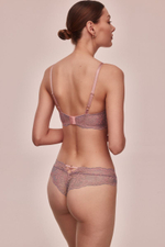 Трусики-стринги с широким бочком Madera (Размер: 42) (Цвет: розовый с серым)