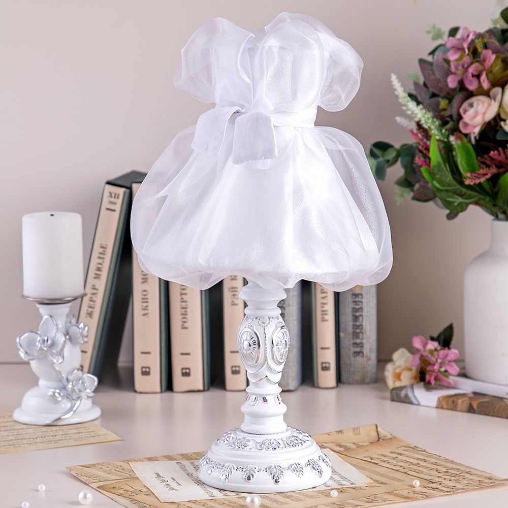 Настольная лампа Корса Сильвер Мадлен Белый