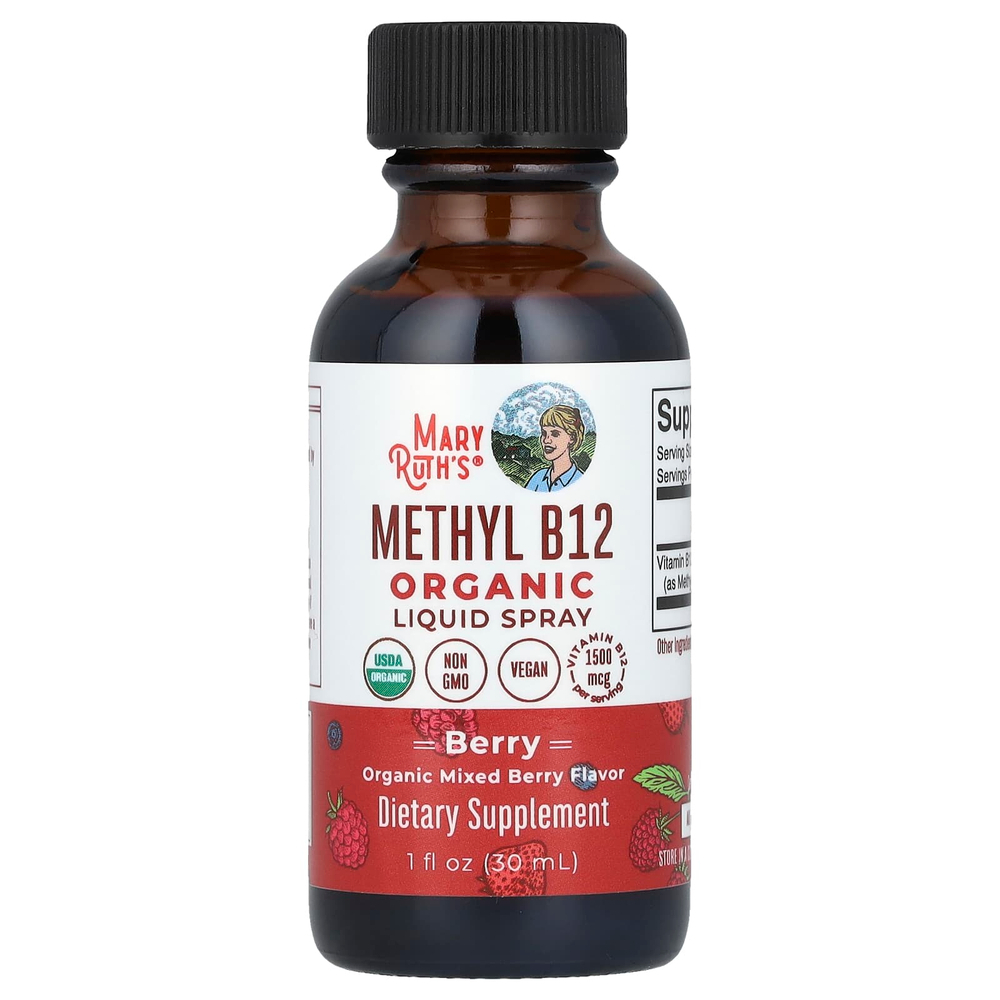 MaryRuth's, органический жидкий метил B12, спрей, со вкусом ягод, 1500 мкг, 30 мл (1 жидк. унция)