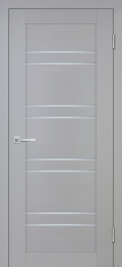 Дверь Деко-19 nanotex soft / Цвет серый тик / белый сатинат / Двери STABILE PORTE