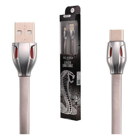 Кабель USB - Type-C Remax RC-035a (плоский, с подсветкой) Белый