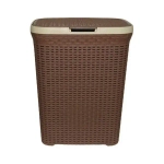 Корзина для белья 60л. с крышкой коричневая 97-316