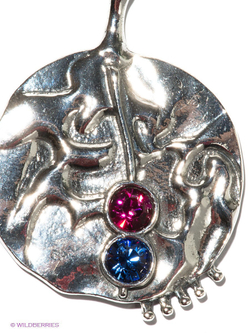 "Материя" подвеска в серебряном покрытии из коллекции Дуэт от Jenavi с замком карабин