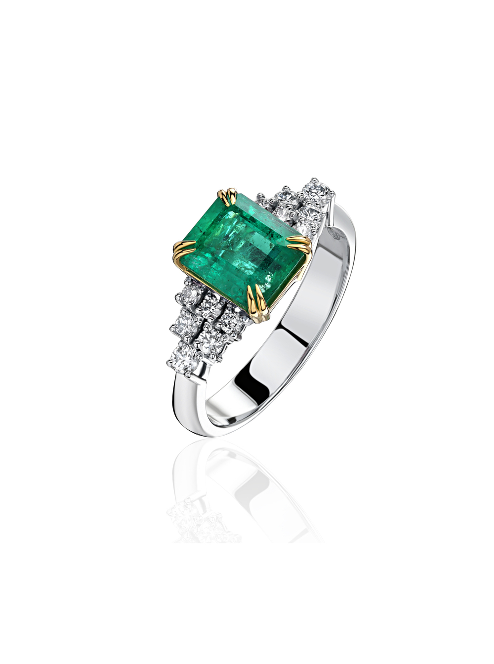 Кольцо с бриллиантами  из комбинированного золота JA-K-814292-1